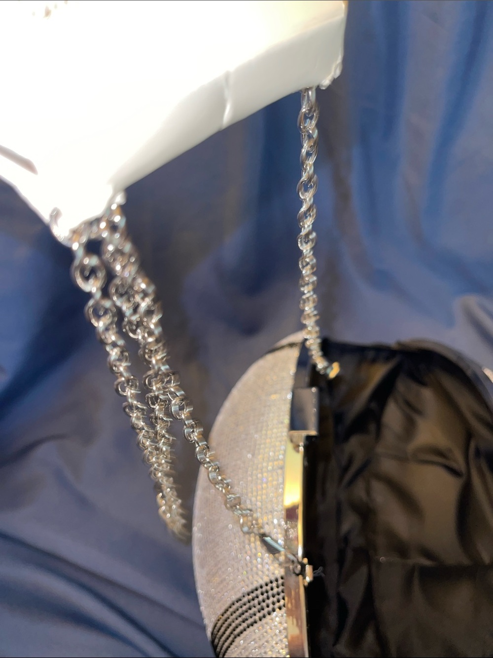Crystal Football Clutch Wristlet - Silver & Black - Picture 6 of 6
